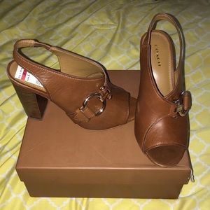 Coach open toed chunky heels